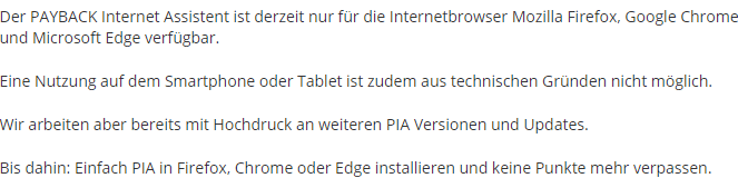 PIA ist nicht verfügbar Feedback geben